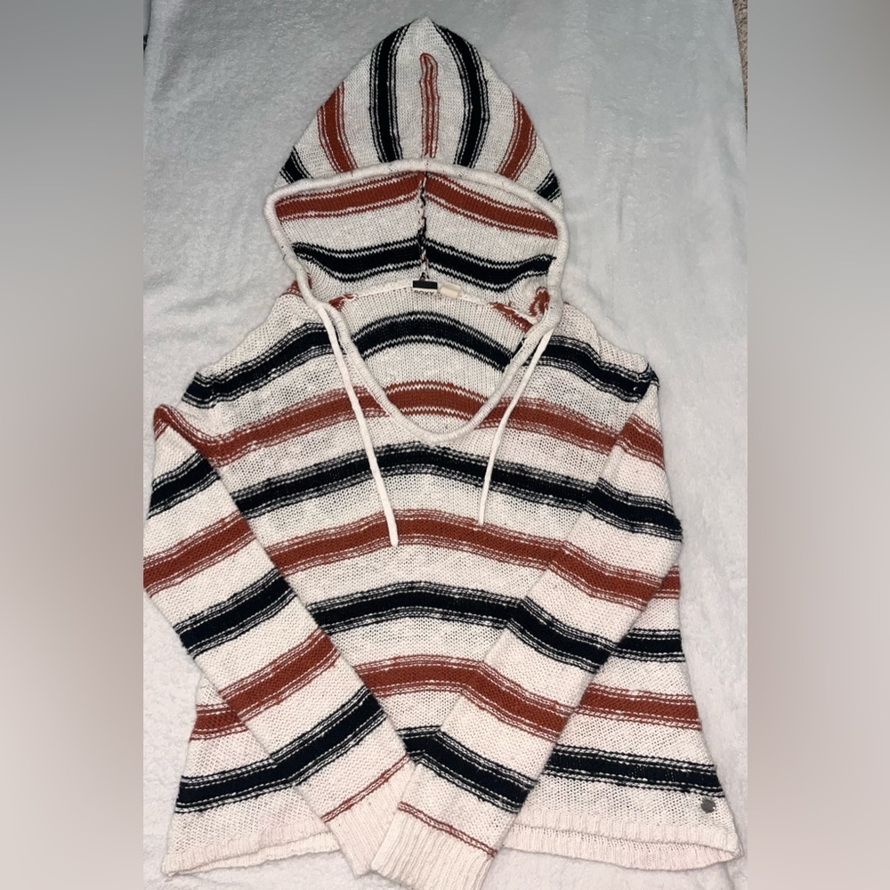 Roxy White/Orange/Black Hooded Sweater